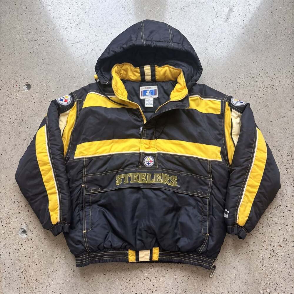 Starter Pittsburgh Steelers Jacket Size XL Vintage Anorak Puffer